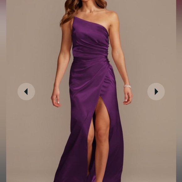 David's Bridal Bridesmaid dress Galina Signature in Plum - Main Image